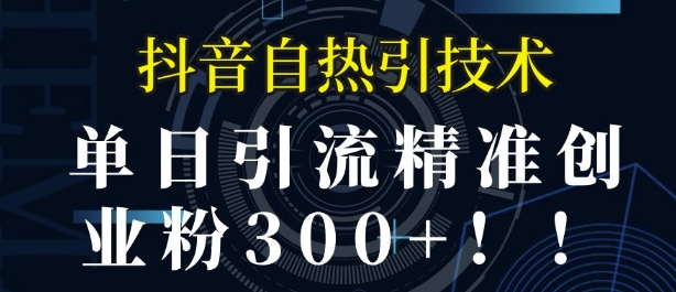 抖音自热引流，单日引流精准创业粉300+-骏阁网