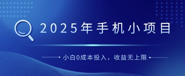 2025年手机小项目，简单易学，小白0成本投入，多劳多得-骏阁网