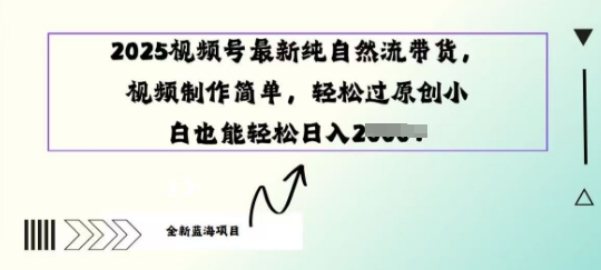 2025视频号最新纯自然流带货， 视频制作简单，轻松过原创小 白也能轻松操作-骏阁网