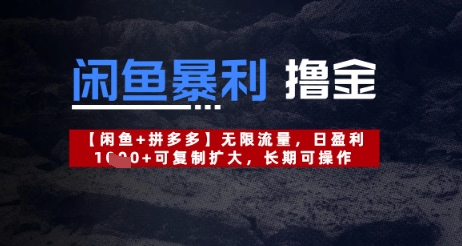 闲鱼暴利撸金无限流量，日盈利几张，可复制扩大，长期可操作-骏阁网