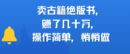 卖古籍绝版书，挣了几十个，操作简单，悄悄做-骏阁网