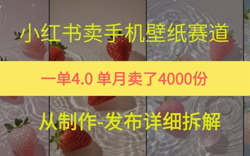 小红薯手机壁纸变现，4块钱一张的图，单月卖了5000份-骏阁网