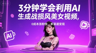 3e58886e9929fe5ada6e4bc9ae588a9e794a8aie7949fe68890e68898e68d9fe9a38ee7be8ee5a5b3e8a786e9a291efbc8c-0e68890e69cace6b6a8e7b289e5bfab_686c77b7a6250.jpeg 3分钟学会利用AI生成战损风美女视频, 0成本涨粉快,多渠道变现