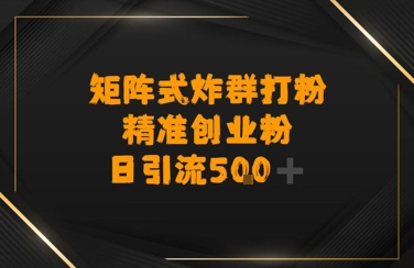 矩阵炸群打粉，日引流500+精准创业粉-骏阁网