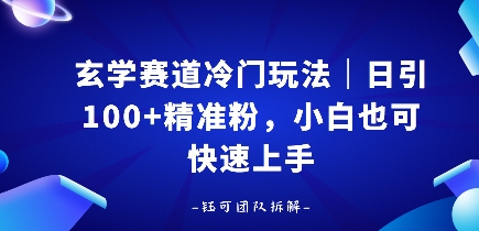玄学赛道冷门玩法，日引100+精准粉，小白也可快速上手-骏阁网