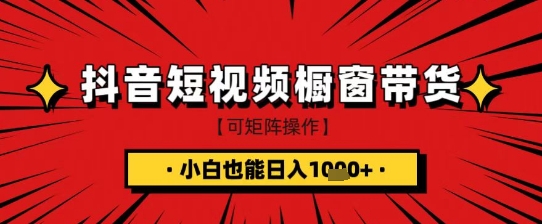 抖音短视频食品橱窗带货，小白轻松上手日入1k+【揭秘】-骏阁网