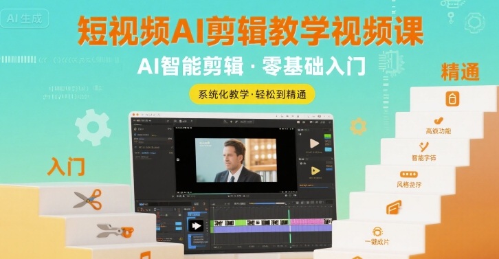 04c6f9992a36804911ad54ea46e5a315.jpeg 短视频AI剪辑教学视频课,入门到精通