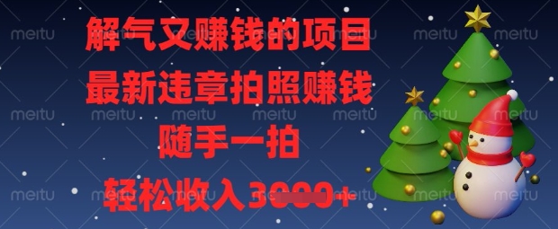 解气又挣钱的项目，最新违章拍照挣钱，随手一拍，轻松收入数张【揭秘】-骏阁网
