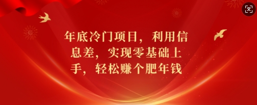 年底冷门项目，利用信息差，实现零基础上手，轻松赚个肥年钱【揭秘】-骏阁网