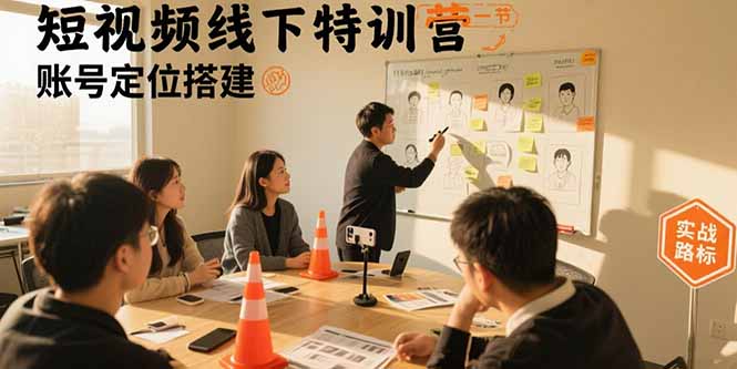 短视频线下特训营：账号定位搭建/口播号拍摄剪辑/直播间流量入口/变现实战-骏阁网