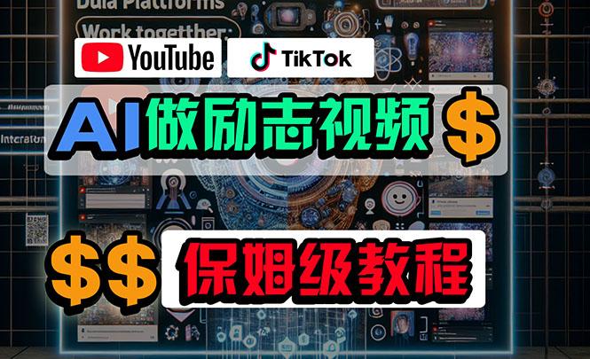 利用AI制作励志视频，在YouTube和TikTok赚钱，小白可做(附工具-骏阁网