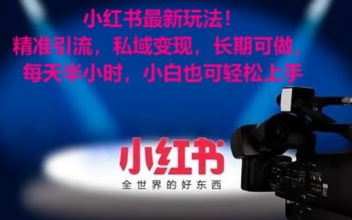 小红书最新玩法！精准引流，私域变现，长期可做，每天半小时，小白也可轻松上手【揭秘】-骏阁网