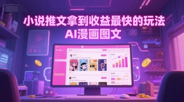 小说推文拿到收益最快的玩法，AI漫画图文-骏阁网
