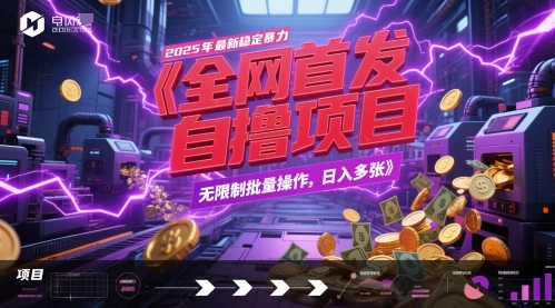 全网首发，2025年最新稳定暴力全自动自撸项目，无限制批量操作，日入多张【揭秘】-骏阁网