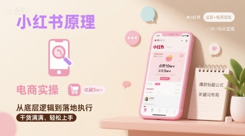 小红书原理以及详细实操流程，小红书电商教程-骏阁网