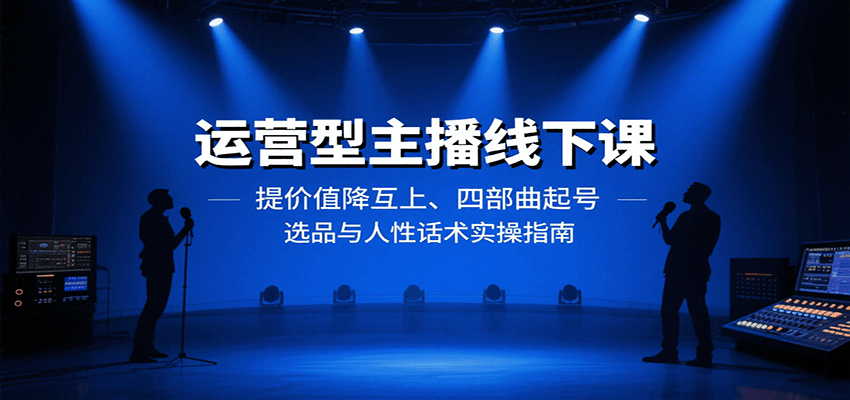 运营型主播线下课：提价值降互上、四部曲起号、选品与人性话术实操指南-骏阁网