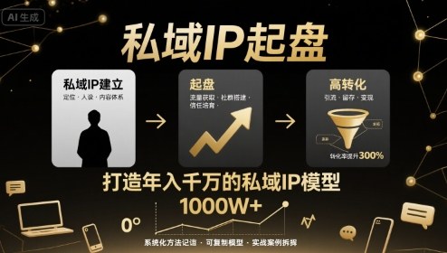 私域IP起盘，私域ip建立、起盘、高转化，打造年入千万的私域ip模型-骏阁网