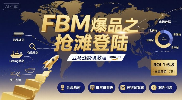 FBM爆品之抢滩登陆-亚马逊跨境教程-骏阁网
