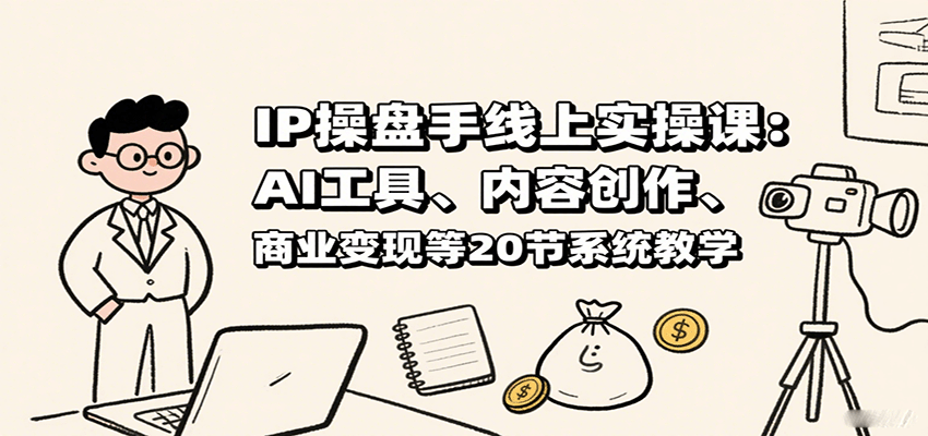 4045d8dfde8dcbda97f5a1dd66db7833.png IP操盘手线上实操课:AI工具、内容创作、商业变现等20节系统教学