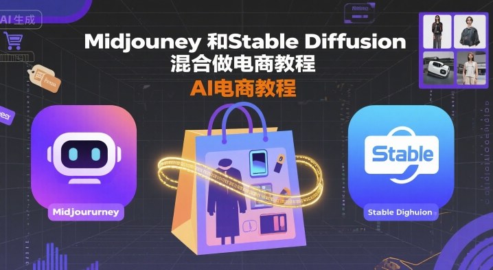 Midjourney和Stable Diffusion混合做电商教程-ai电商教程-骏阁网
