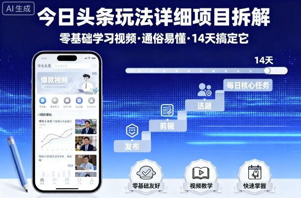 8d222a78da4fbfa85b01096942feddd9.jpeg 今日头条玩法详细项目拆解,零基础学习视频 通俗易懂 14天搞定它