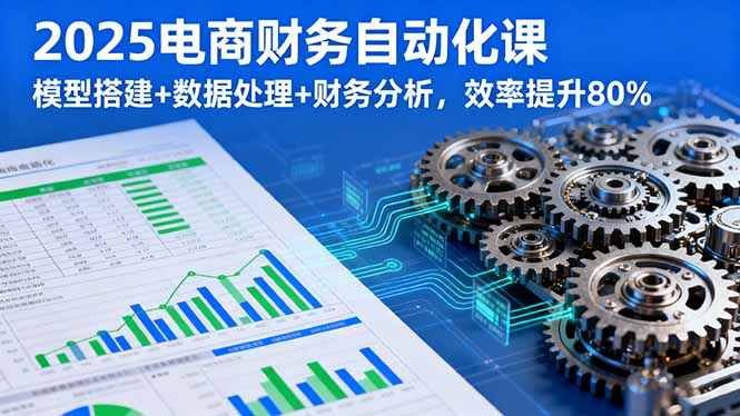 2025电商财务自动化课，模型搭建+数据处理+财务分析，效率提升80%-骏阁网