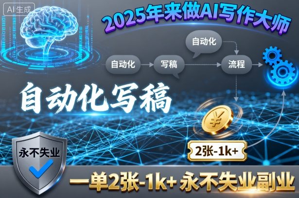 20d9c4f32ff51e7c0145dd907d7b98bf.jpeg 2025年来做AI写作大师,自动化写稿,一单2张-1k+,永不失业副业