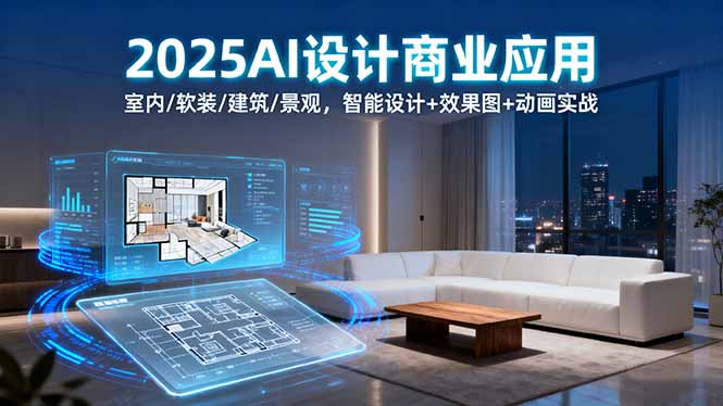 2025AI设计商业应用：室内/软装/建筑/景观，智能设计+效果图+动画实战-骏阁网
