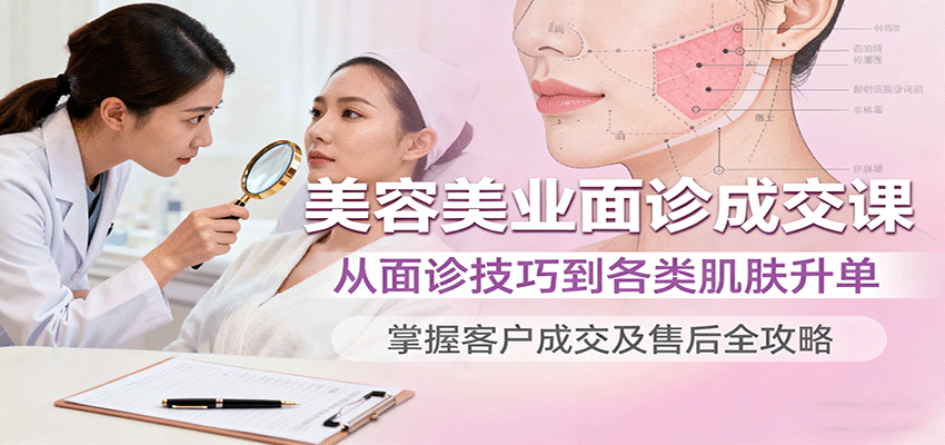 818178c7f2ad4dcc0c5b2ef6fcde77bd.png 美容美业面诊成交课,从面诊技巧到各类肌肤升单,掌握客户成交及售后全攻略