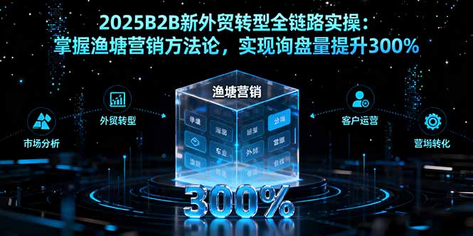 2025B2B新外贸转型全链路实操：掌握渔塘营销方法论，实现询盘量提升300%-骏阁网