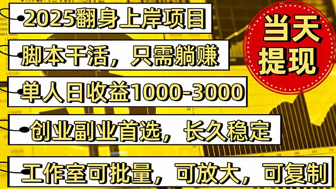 稳定八年美金掘金2.0脚本干活，只需躺赚。单人日收益1000-3000可批量、...-骏阁网
