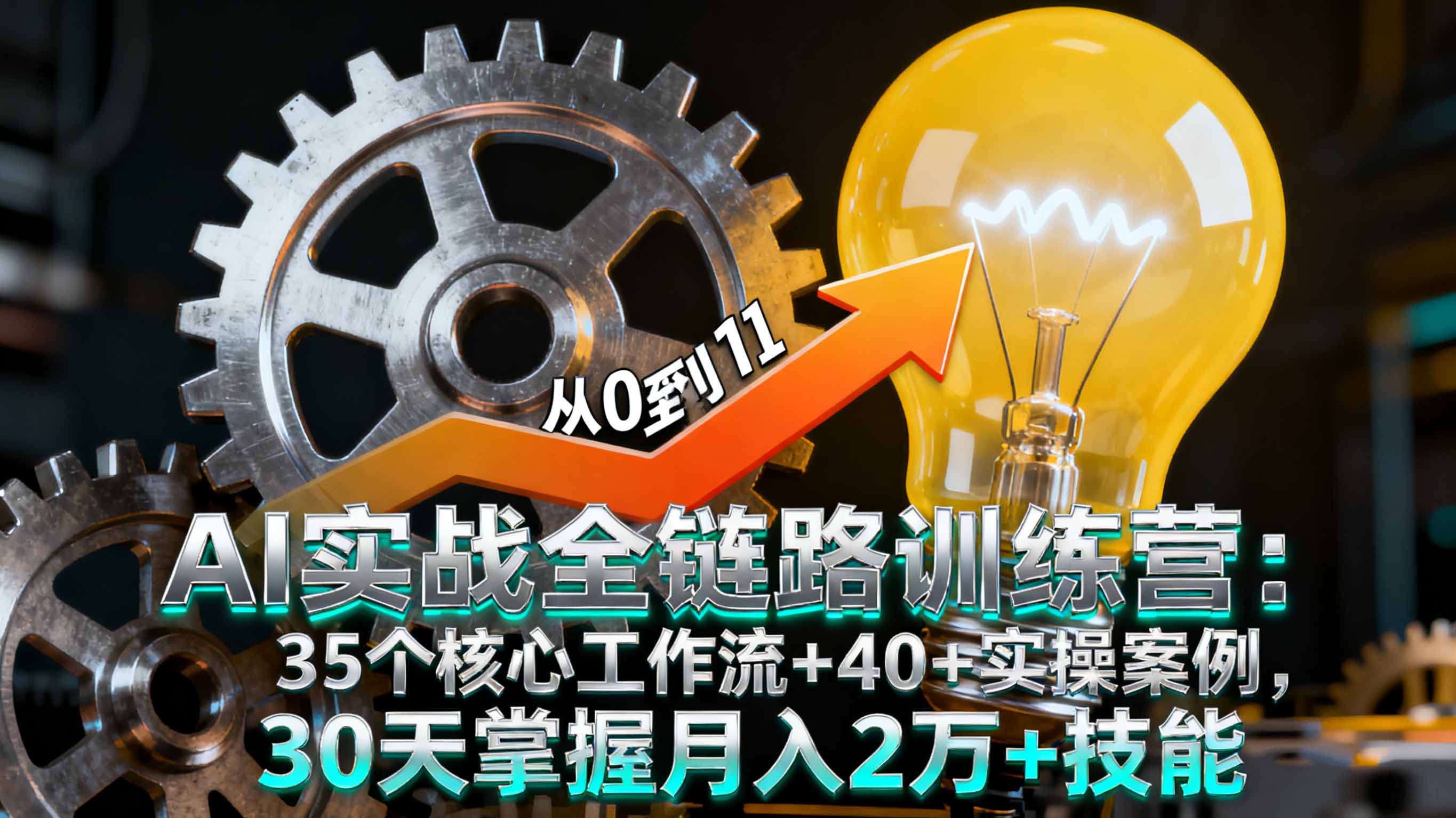 AI实战全链路训练营：35个核心工作流+40+实操案例，30天掌握月入2万+技能-骏阁网