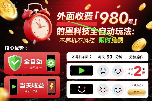 feaf10cdebf8d940e2d25d4a2298ab5c.jpeg 外面收费980的黑科技全自动玩法,不养机不风控,每天30分钟,无脑操作,当天收益2张【揭秘】