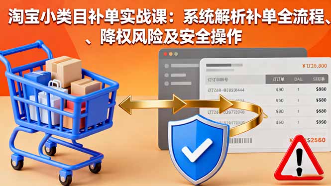 淘宝小类目补单实战课：系统解析补单全流程、降权风险及安全操作-骏阁网
