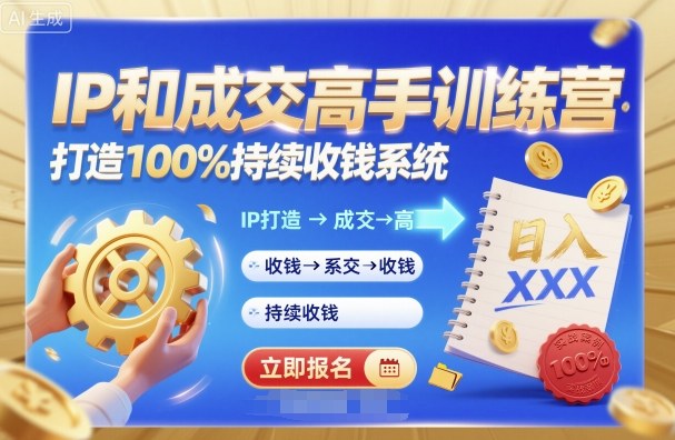 54f7b341f6f7f7674702afd31c71eaf3.jpeg 带你成为IP和成交高手的训练营,打造100%持续收钱系统