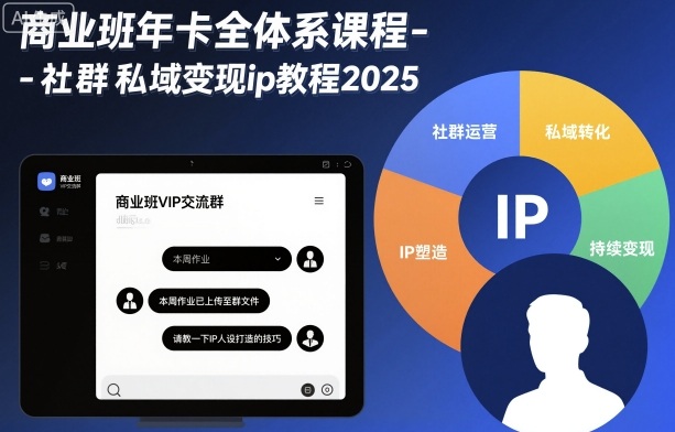 c891dd2b5465e7ea19b7abbd11d6e92d.jpeg 商业班年卡全体系课程-社群私域变现ip教程2025
