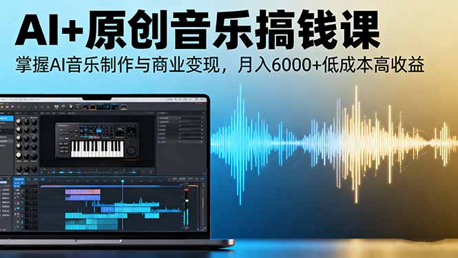 AI+原创音乐搞钱课：掌握AI音乐制作与商业变现，月入6000+低成本高收益-骏阁网