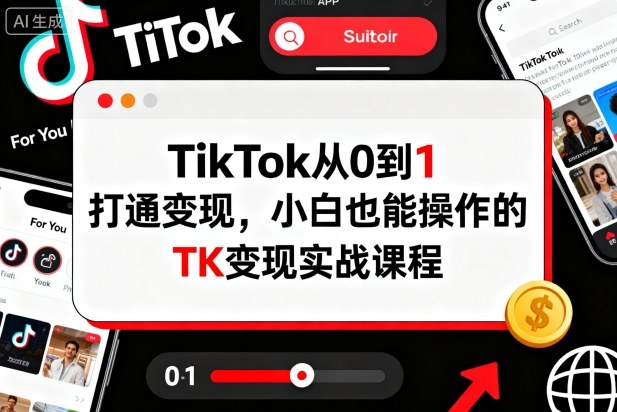 911a42bfef7e33c0870ae41062537bf8.jpeg TikTok从0到1打通变现,小白也能操作的TK变现实战课程