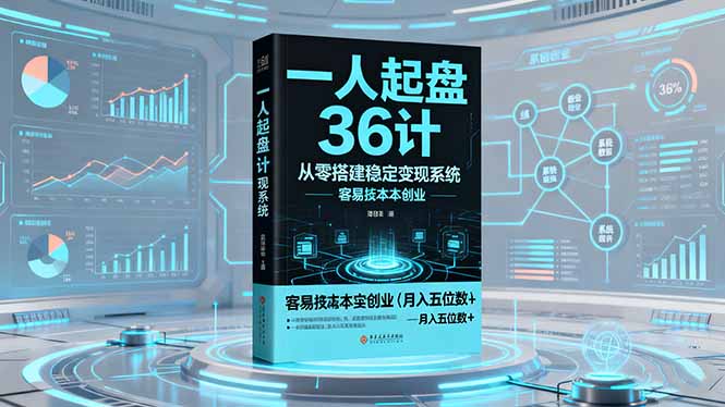 一人起盘36计：从零搭建稳定变现系统，实现低成本创业，月入五位数+-骏阁网