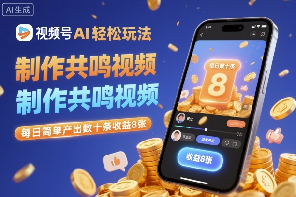 78e31bca4d7fca3af956d26b6e4ec3e4.jpeg 视频号AI轻松玩法,制作共鸣视频,每日简单产出数十条收益8张
