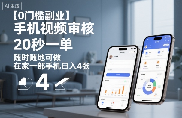 【0门槛副业】手机视频审核，20秒一单，随时随地可做，在家一部手机日入4张【揭秘】-骏阁网