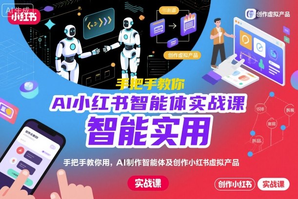 AI小红书智能体实战课，手把手教你用AI制作智能体及创作小红书虚拟产品，提效+内容商业化(更新)-骏阁网