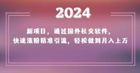 2024新项目，通过国外社交软件，快速涨粉精准引流，轻松做到月入上万【揭秘】-骏阁网