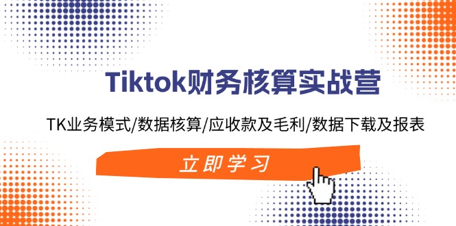 Tiktok财务核算实战营：TK业务模式/数据核算/应收款及毛利/数据下载及报表-骏阁网