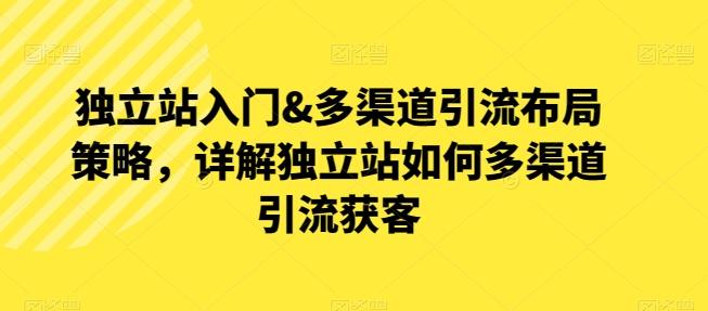 独立站入门&多渠道引流布局策略，详解独立站如何多渠道引流获客-骏阁网