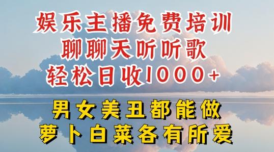 娱乐主播免费培训聊聊天听听歌轻松日收1K+，男女美丑都能做萝卜白菜各有所爱【揭秘】-骏阁网