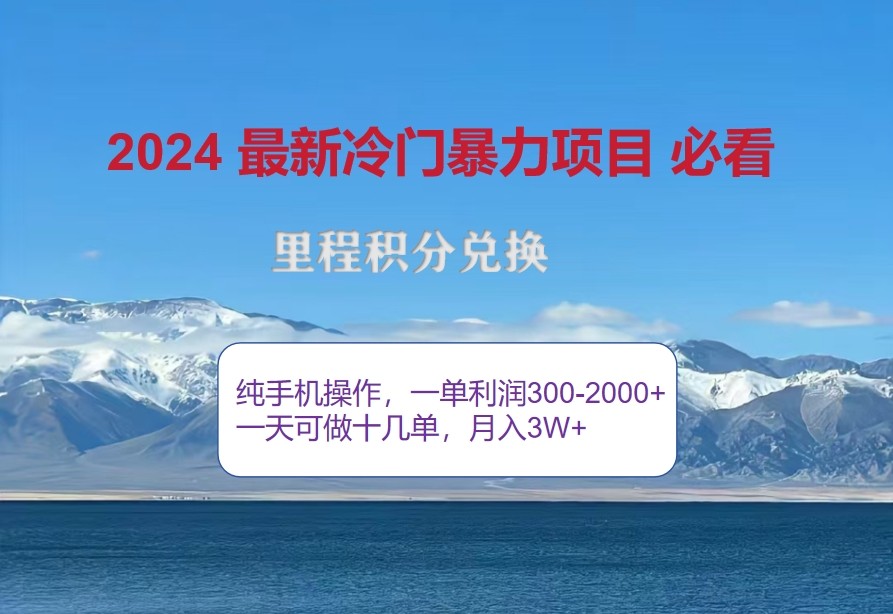 2024惊爆冷门暴利，里程积分最新玩法，高爆发期，一单300+—2000+-骏阁网