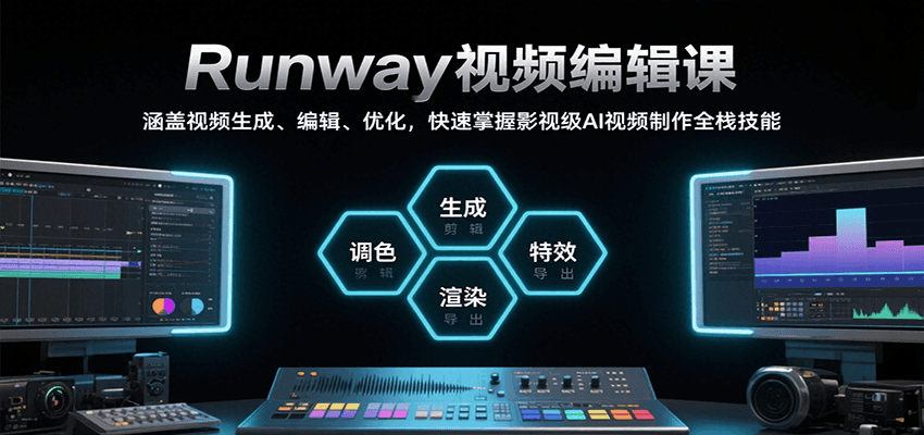 Runway视频编辑课，涵盖视频生成、编辑、优化，快速掌握影视级AI视频制作全栈技能-骏阁网