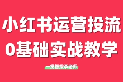 李老师·小红书运营投流，0基础实战教学(更新)-骏阁网