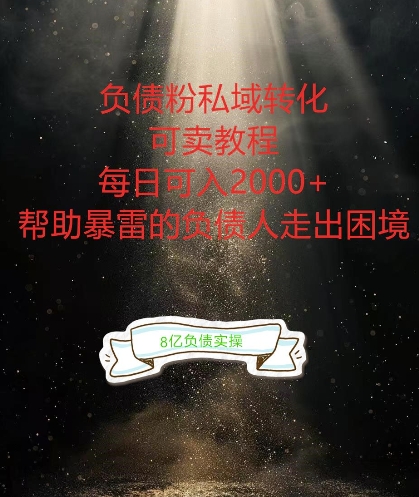 负债粉掘金计划，帮助负债者解决问题，债务规划，债务重组，最好的变现方式【揭秘】-骏阁网